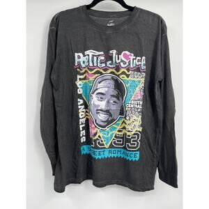 Poetic Justice Womens Black Tupac Shakur Long Sleeve T-Shirt NEW Large